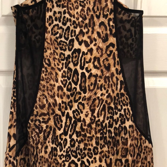 Leopard Mesh Mini Dress - Picture 3 of 4